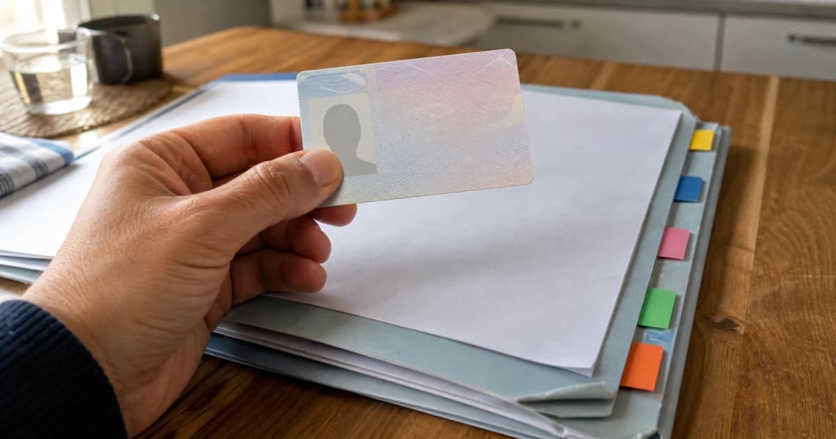 Vijf bewegwijzerde paden die naar één Nederlands huis leiden, elk pad gelabeld voor een andere verblijfsroute — familie, werk, studie, asiel en EU-vrij verkeer