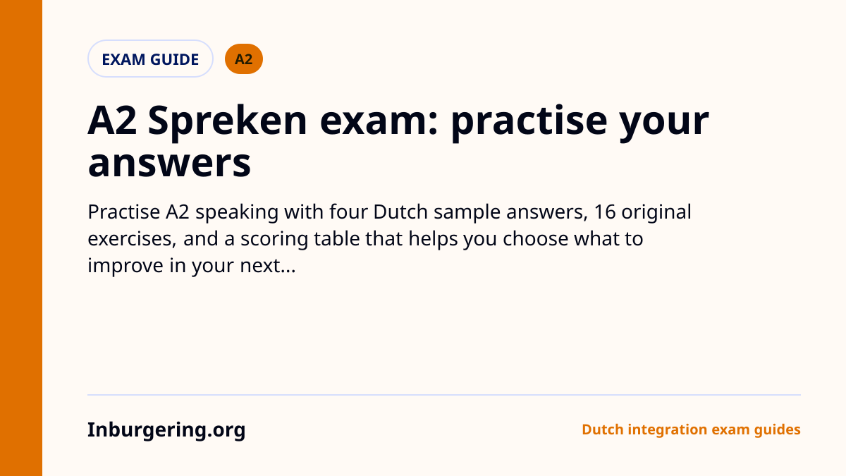 A2 Speaking Exam (Spreken): Format, Scoring, and Practice