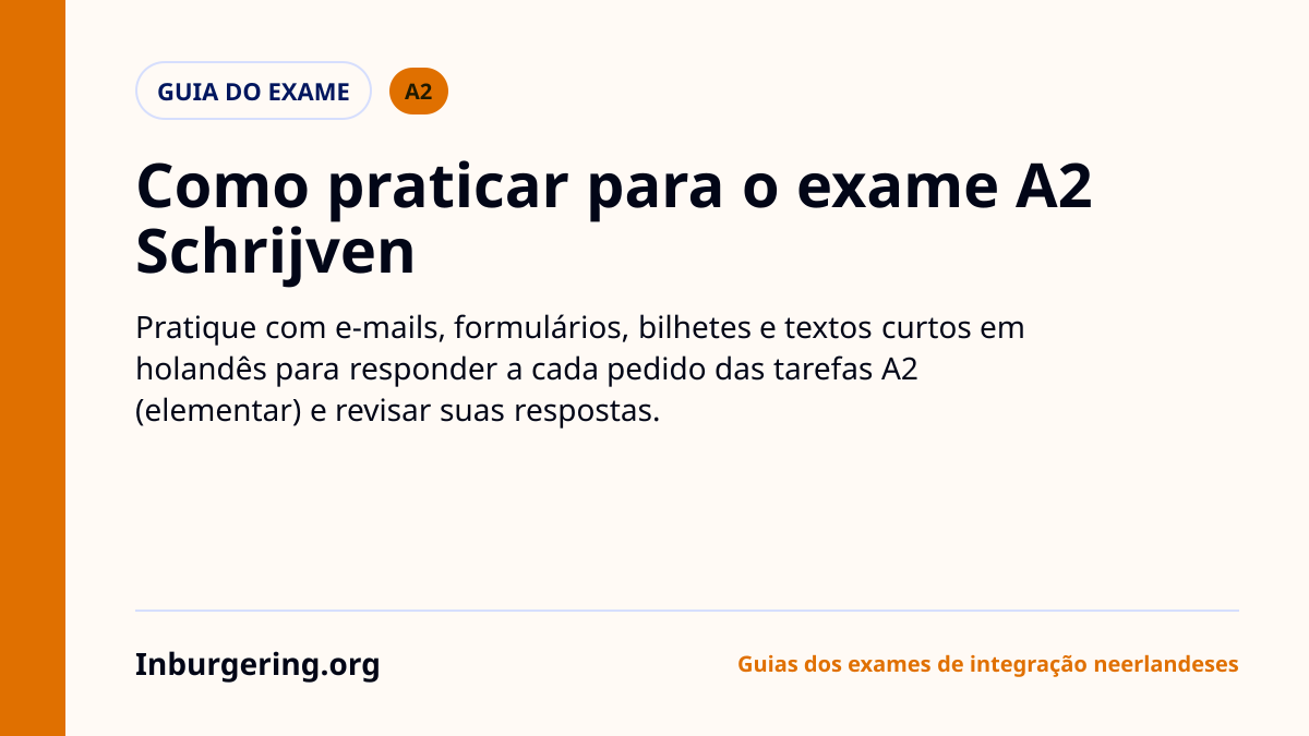 Exame de Escrita A2 (Schrijven): formato, pontuação e exercícios