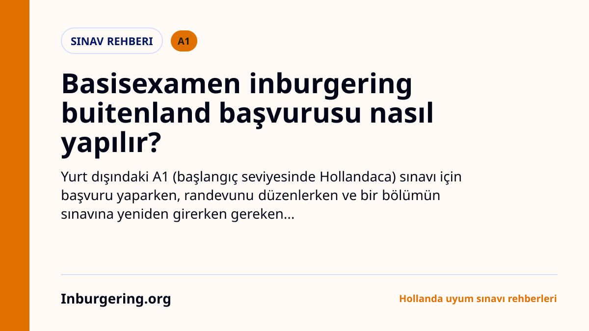 Basisexamen inburgering buitenland başvurusu - Inburgering.org