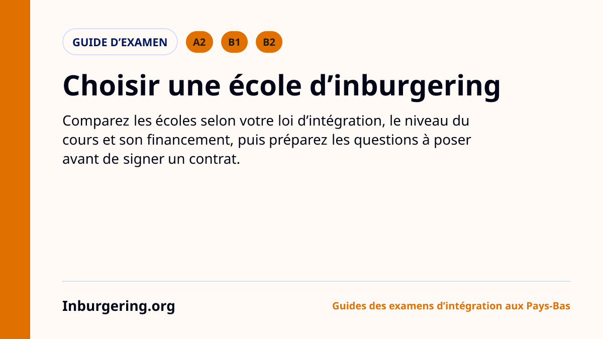 Choisir une école d'inburgering : qui choisit, prêts DUO et quest