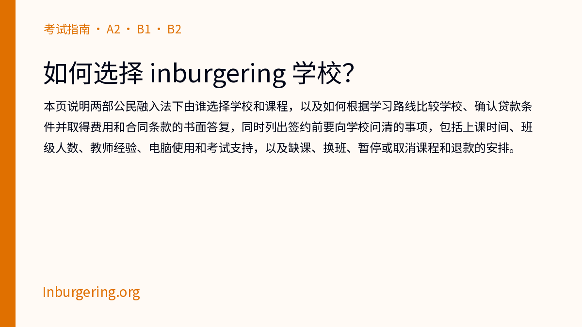 选择 inburgering 学校：谁来选、DUO 贷款和签约前要问什么 - Inburgering.org