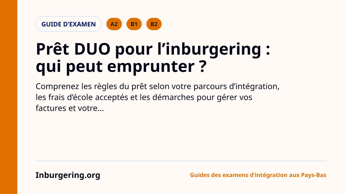 Prêt DUO pour l'inburgering : qui peut emprunter et ce qui est pa