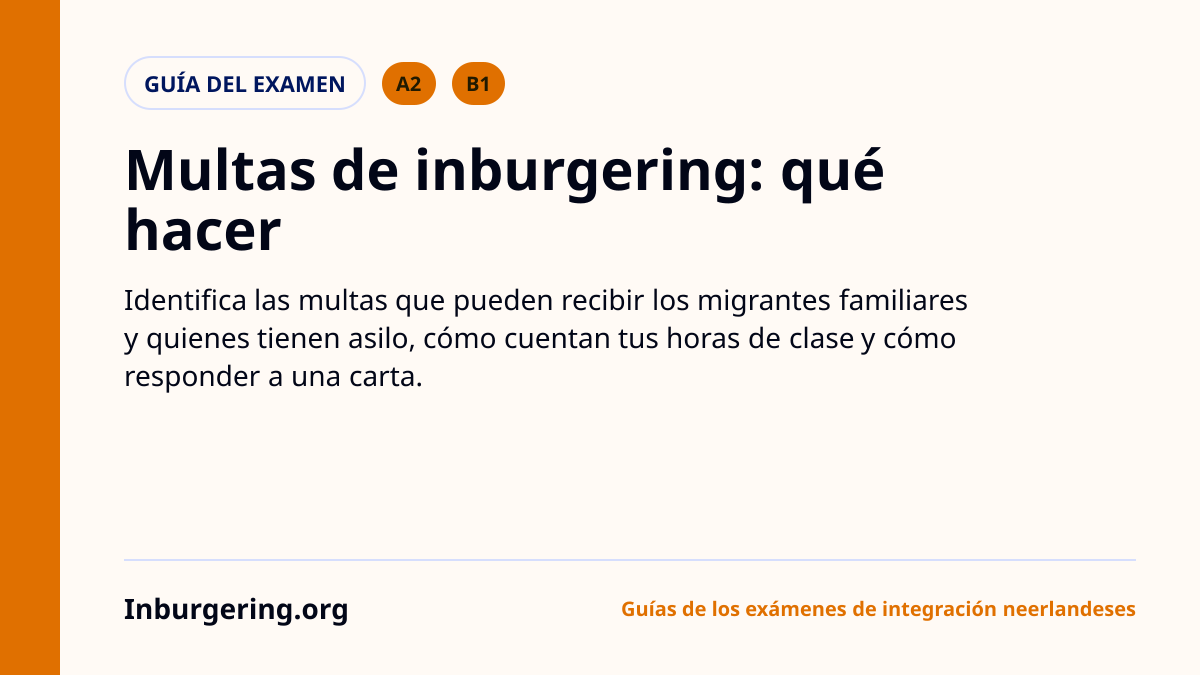 Multas de inburgering: cuándo DUO puede imponer una boete y qué h