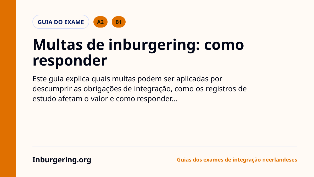 Multas de inburgering: quando a DUO pode dar uma boete e o que fa