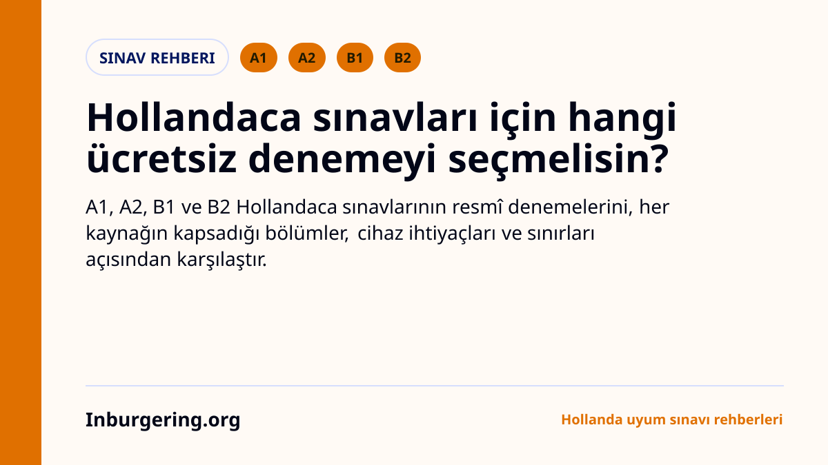 Ücretsiz Inburgering Deneme Sınavları: Resmi Kaynaklar ve Nasıl K