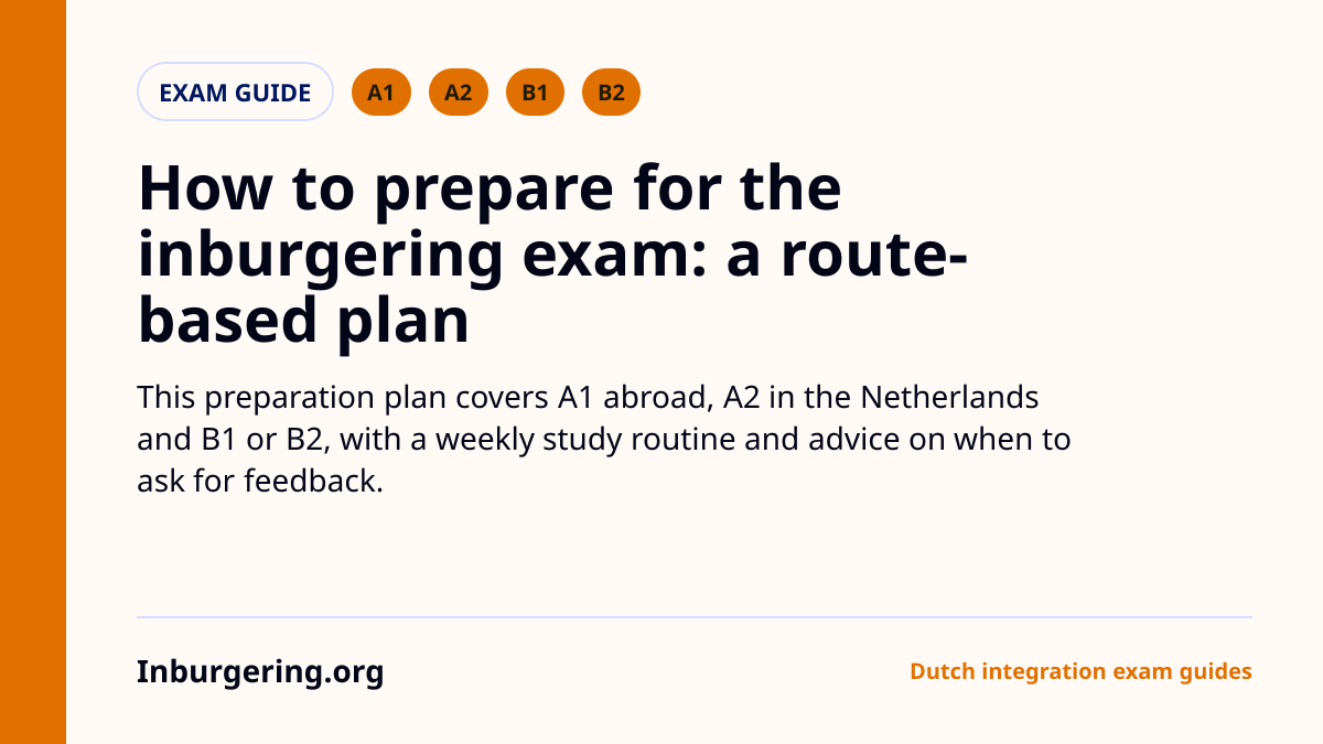 How to Prepare for the Inburgering Exam: A Simple Route-Based Pla