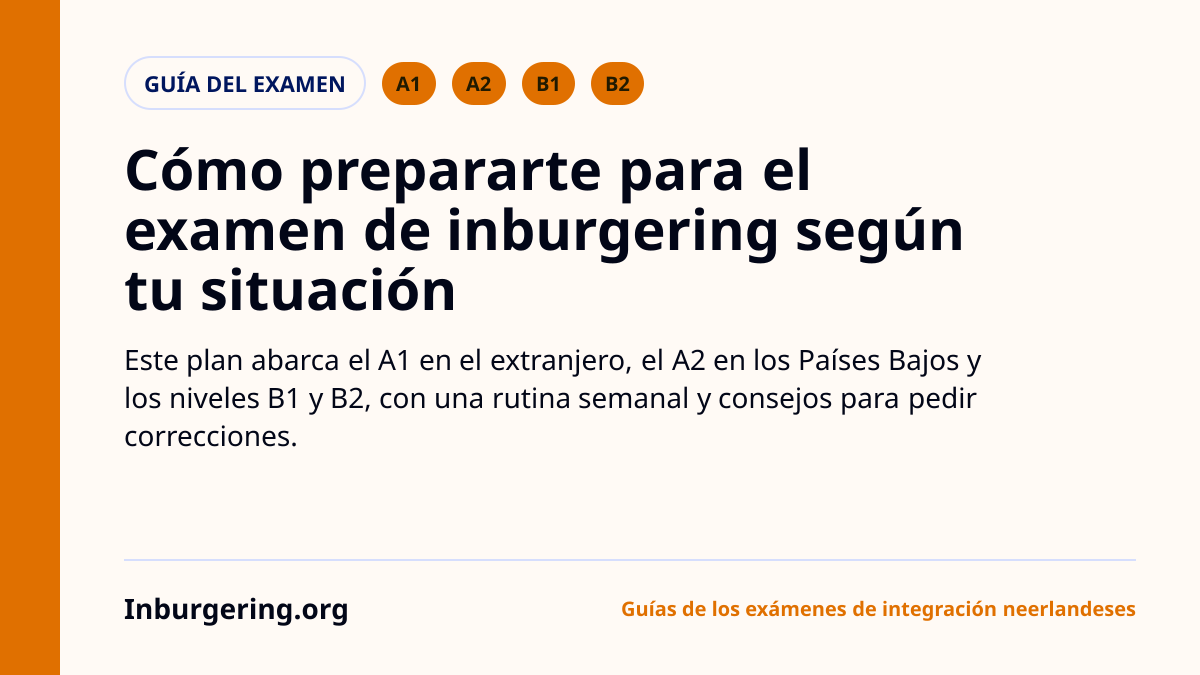 Cómo prepararte para el examen inburgering: un plan simple según