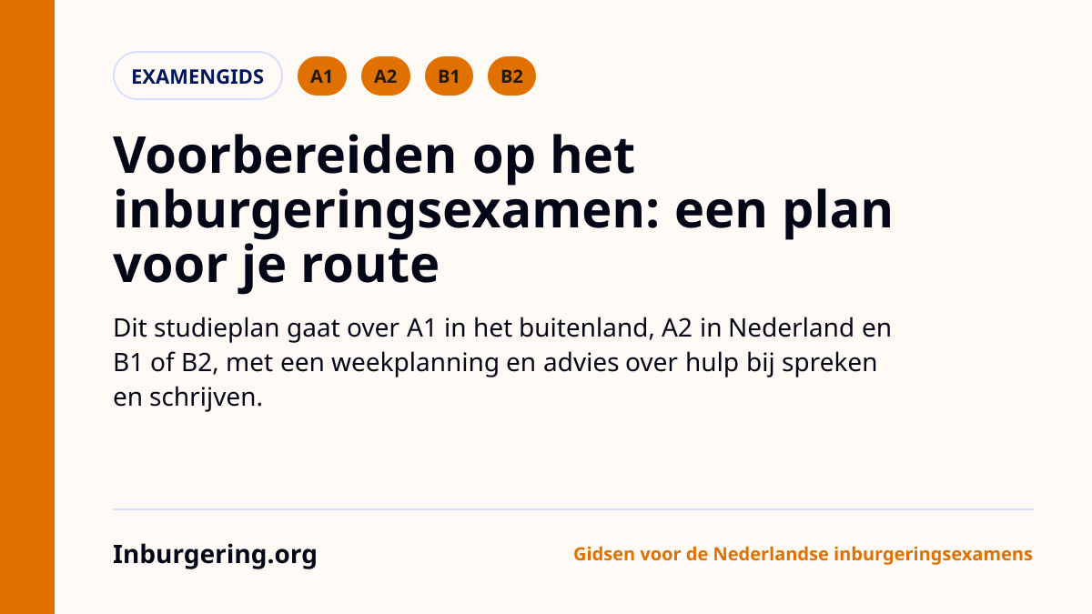 Voorbereiden op het inburgeringsexamen: een eenvoudig plan per ro