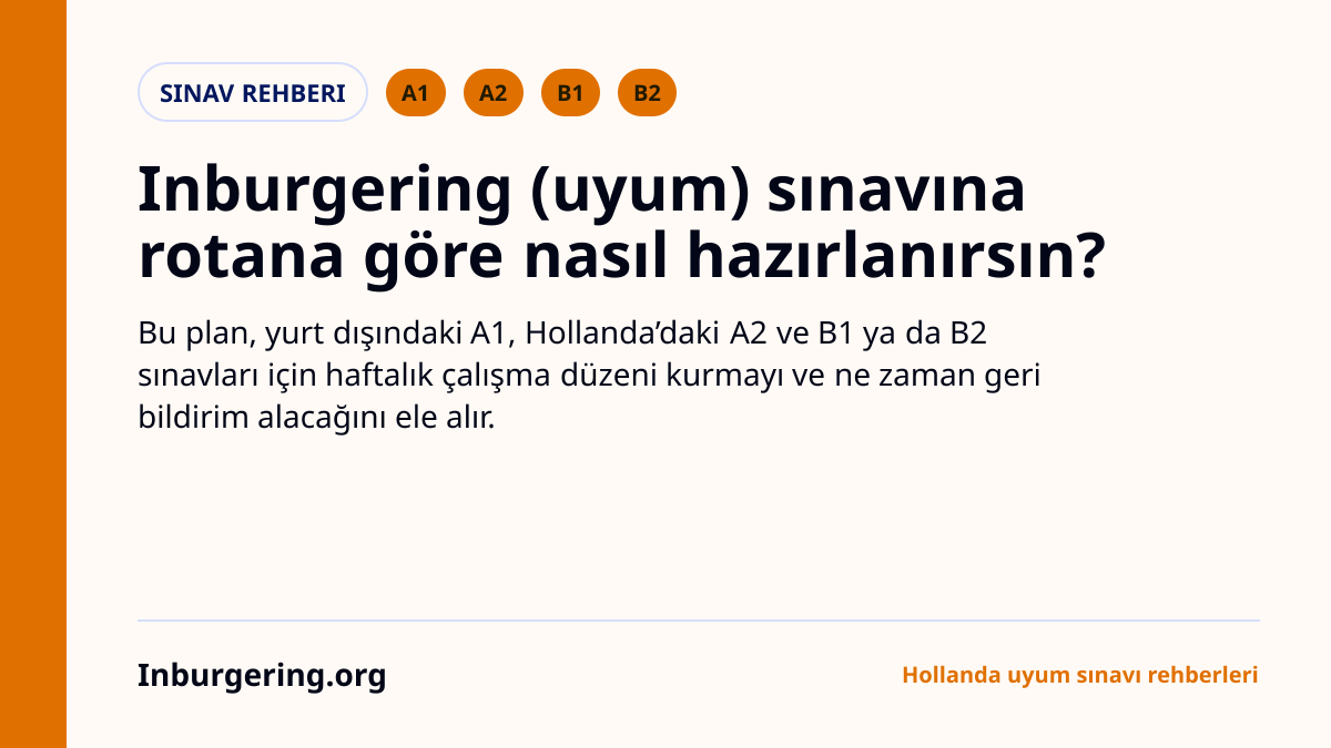 Inburgering sınavına nasıl hazırlanılır: rotanıza göre basit plan