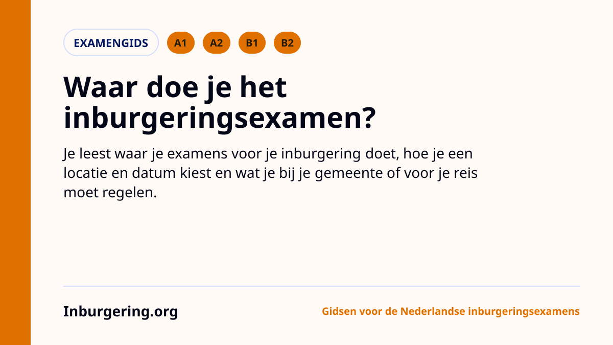 Locaties voor het inburgeringsexamen: waar doe je A1, A2, KNM, ON