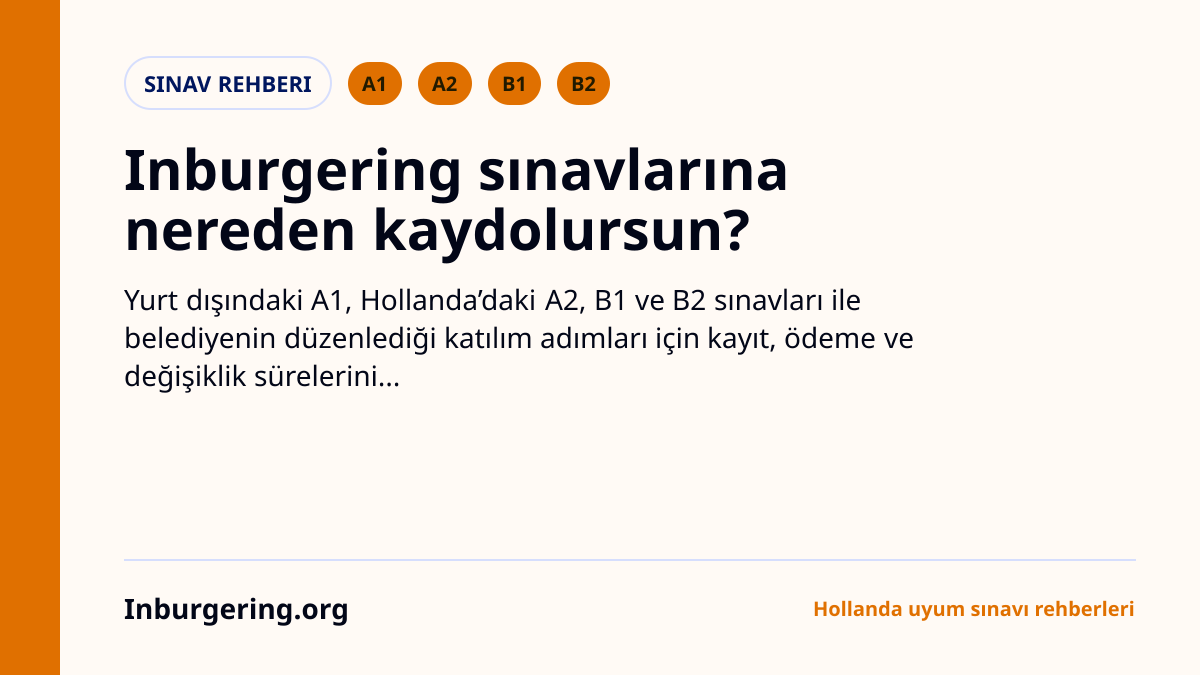 Inburgering Sınavına Kayıt: Nereye Başvurulur ve Sonra Ne Olur?