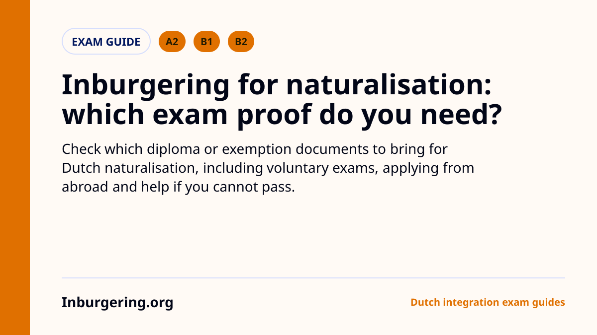 Inburgering for Naturalisation: Which Exam Proof Do You Need?