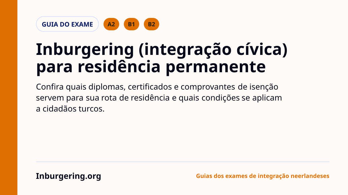 Inburgering para residência permanente: que comprovante o IND exi
