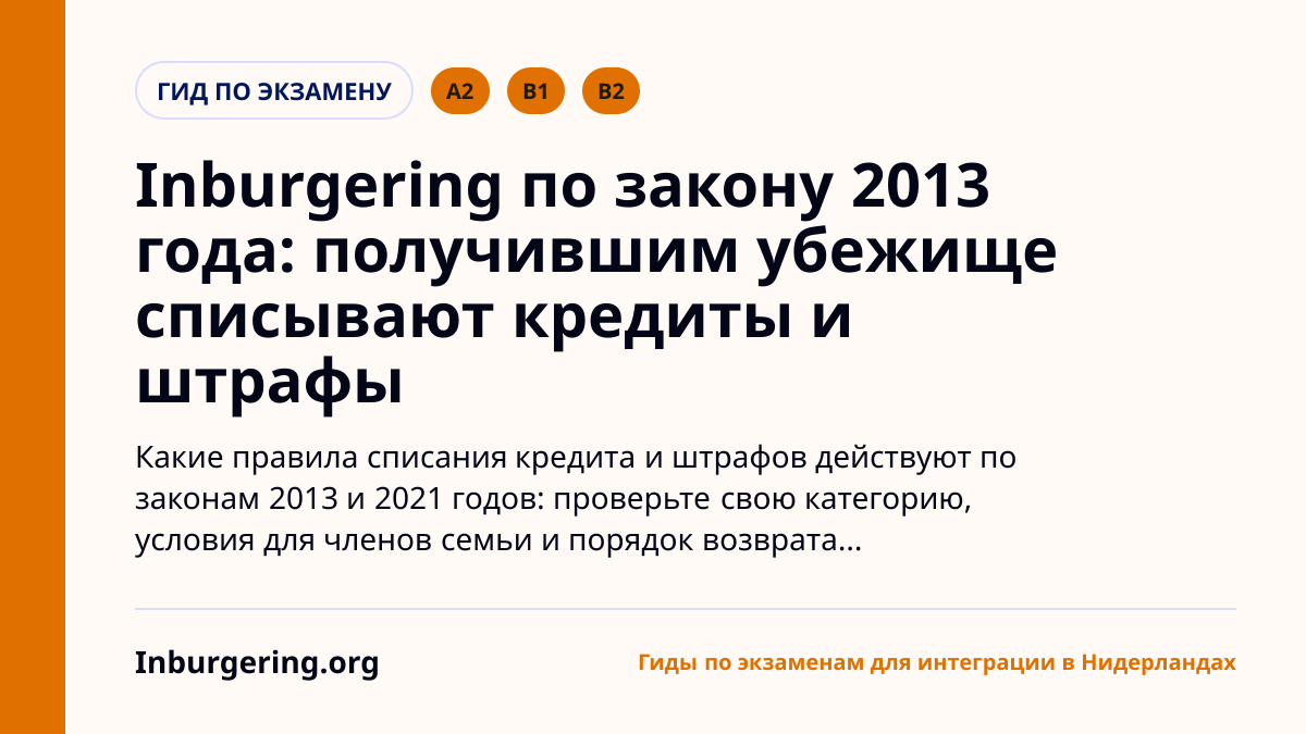 Списание кредита DUO на inburgering: когда долг могут аннулироват