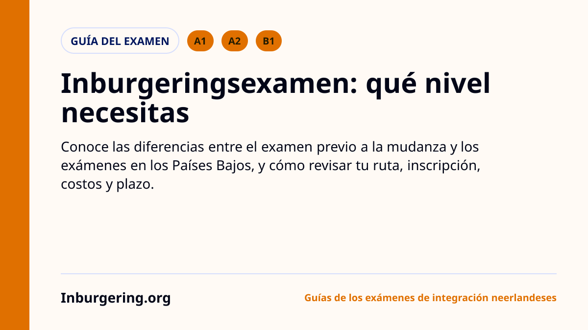 Inburgeringsexamen: niveles A1, A2, B1, exámenes y costes explica