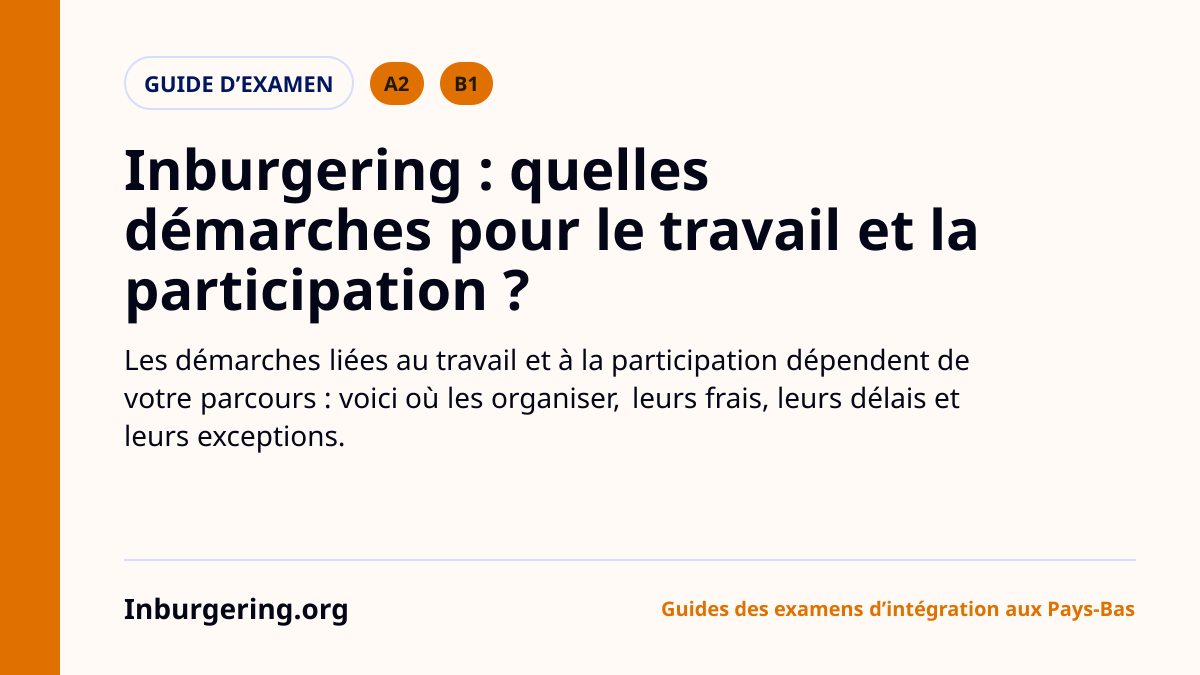 MAP, ONA et PVT pour l'inburgering : lequel vous concerne