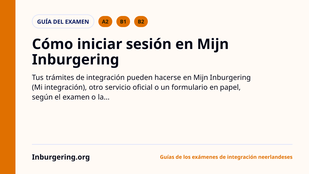 Mijn Inburgering: qué puedes gestionar y cómo iniciar sesión