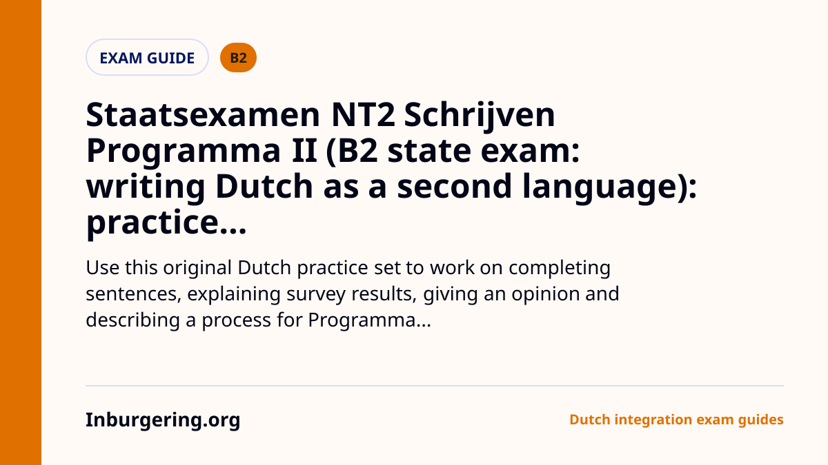 NT2 B2 Writing Exercises: Schrijven Programma II Practice Set