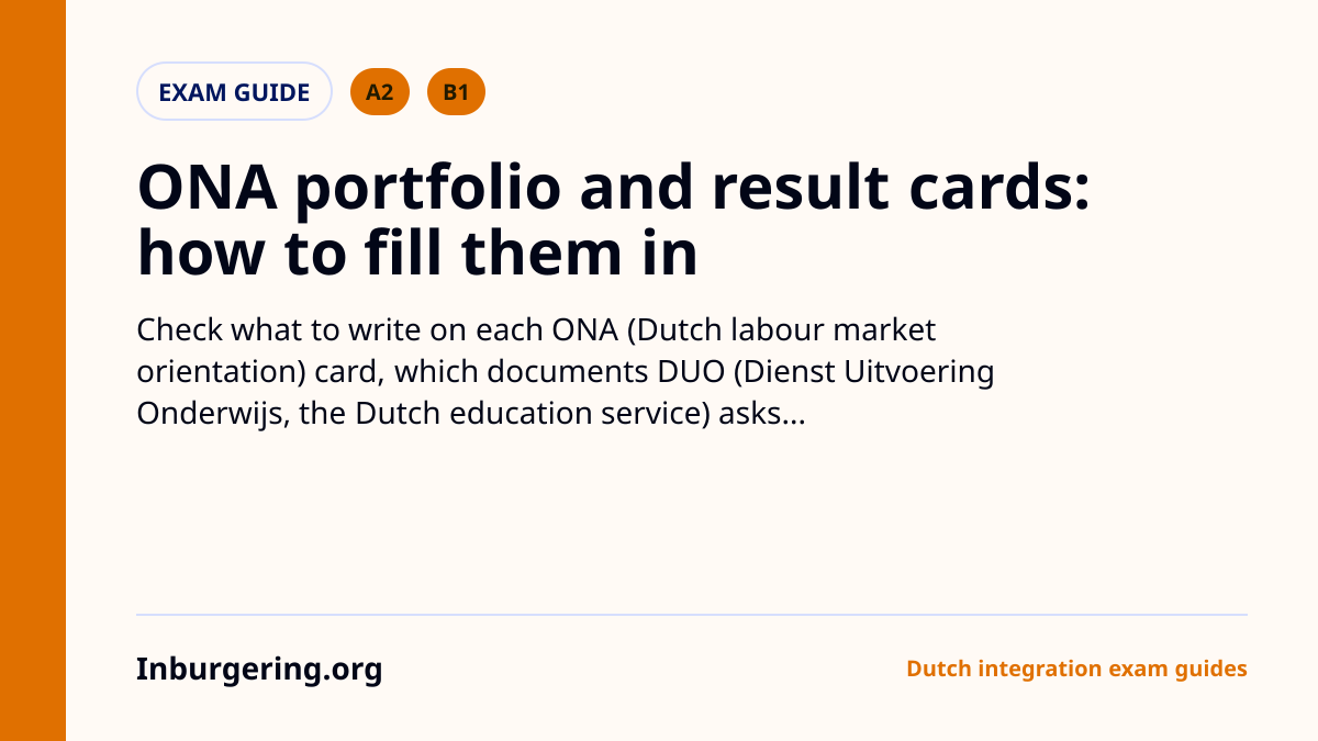 ONA Portfolio and Result Cards: How to Fill Them In