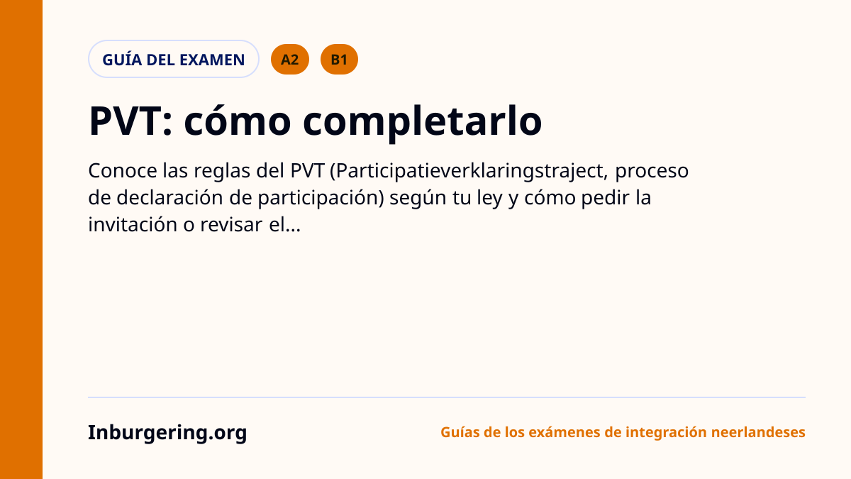 PVT de inburgering: quién firma la declaración de participación