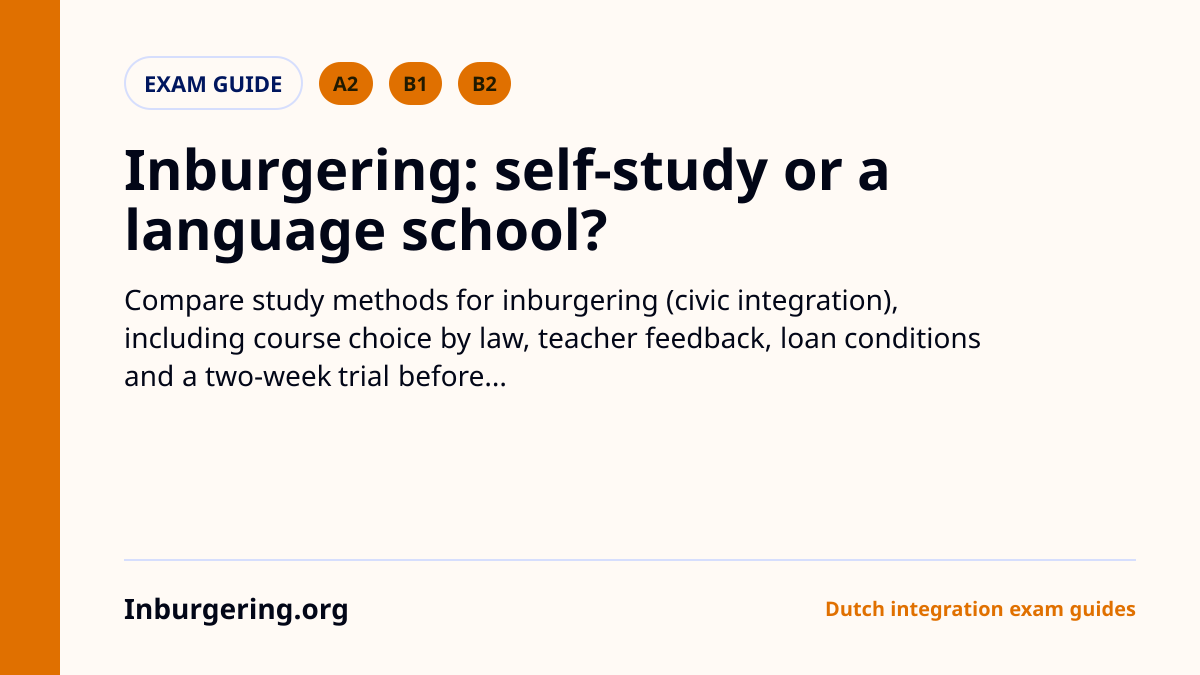 Self-Study or Language School for Inburgering: How to Decide