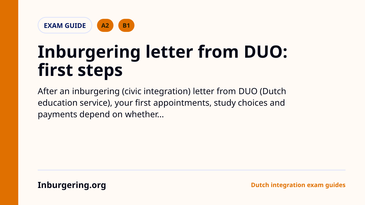 Letter From DUO About Inburgering: What to Do First