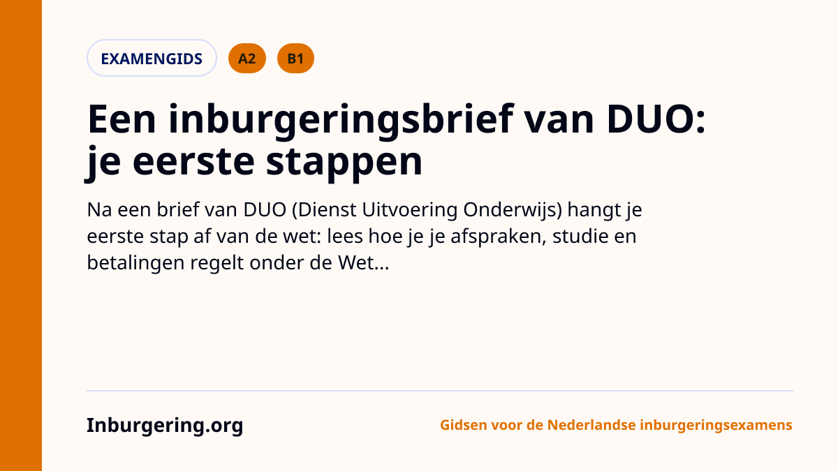 Brief van DUO over inburgering: wat u eerst moet doen